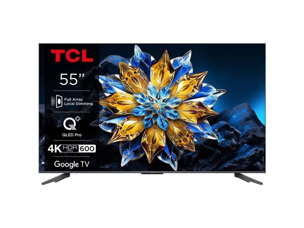 TCL C655 55" TV, 4K Ultra HD, QLED, Google TV, HDR, Bluetooth, WiFi, reproduktory ONKYO 2.1 se subwooferem 55C655