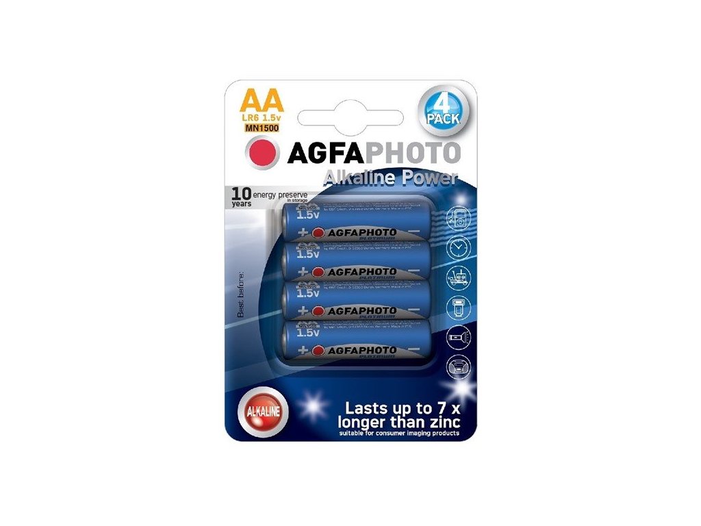 AgfaPhoto Power alkalická batéria 1.5V, LR06/AA, blister 4ks AP-LR06-4B