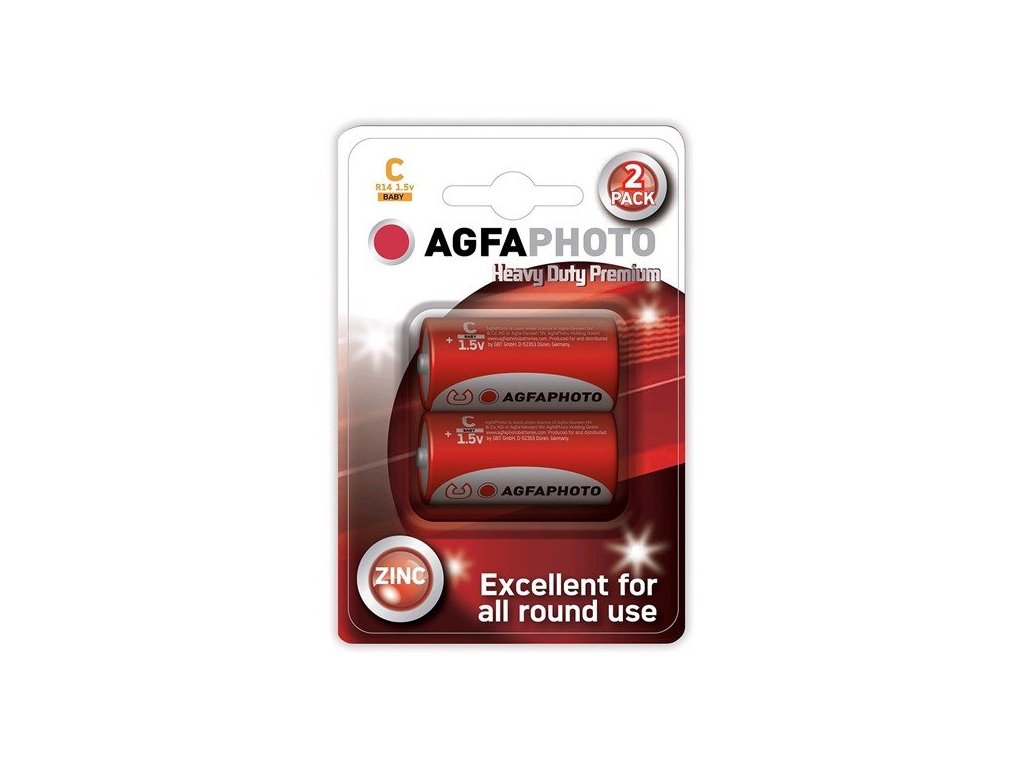 AgfaPhoto zinková batéria 1.5V, R14/C, blister 2ks AP-R14-2B