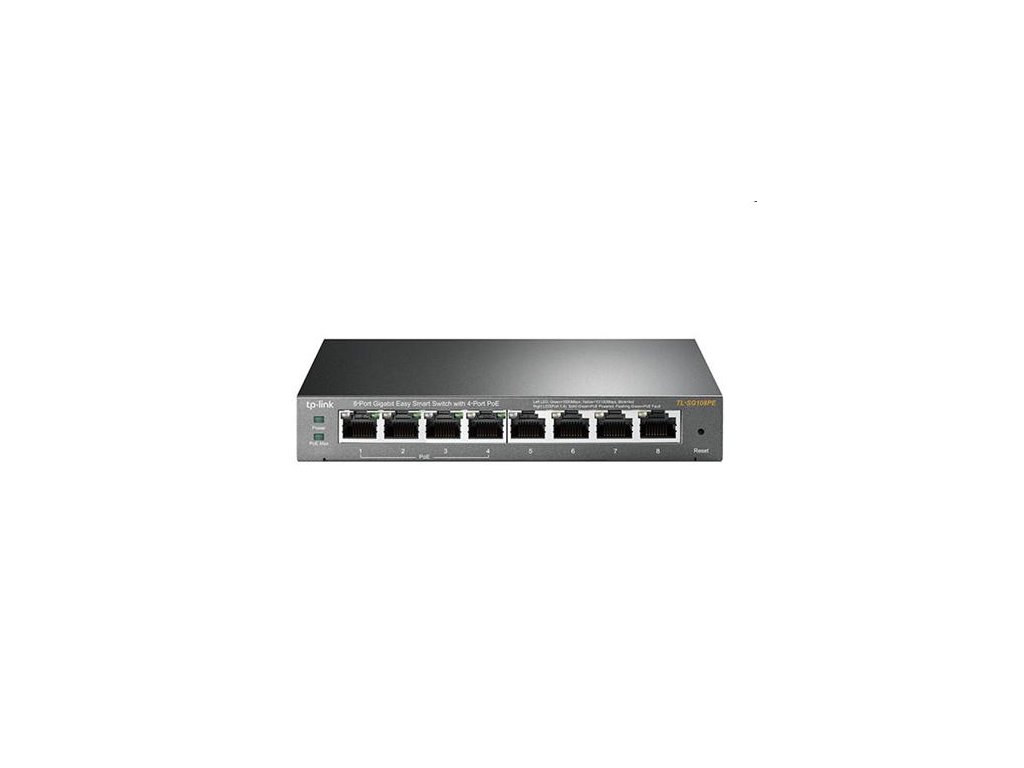 tp-link TL-SG108PE, 8 port Gigabit Easy Smart Switch, 8x 10/100/1000M RJ45 ports, 4x PoE+ 55W, IGMP, MTU, Tag-Based, VL TL-SG108PE