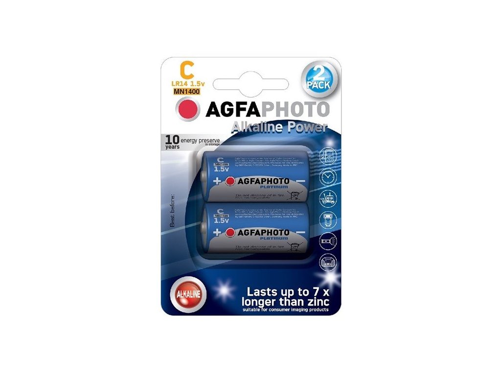AgfaPhoto Power alkalická batéria 1.5V, LR14/C, blister 2ks AP-LR14-2B