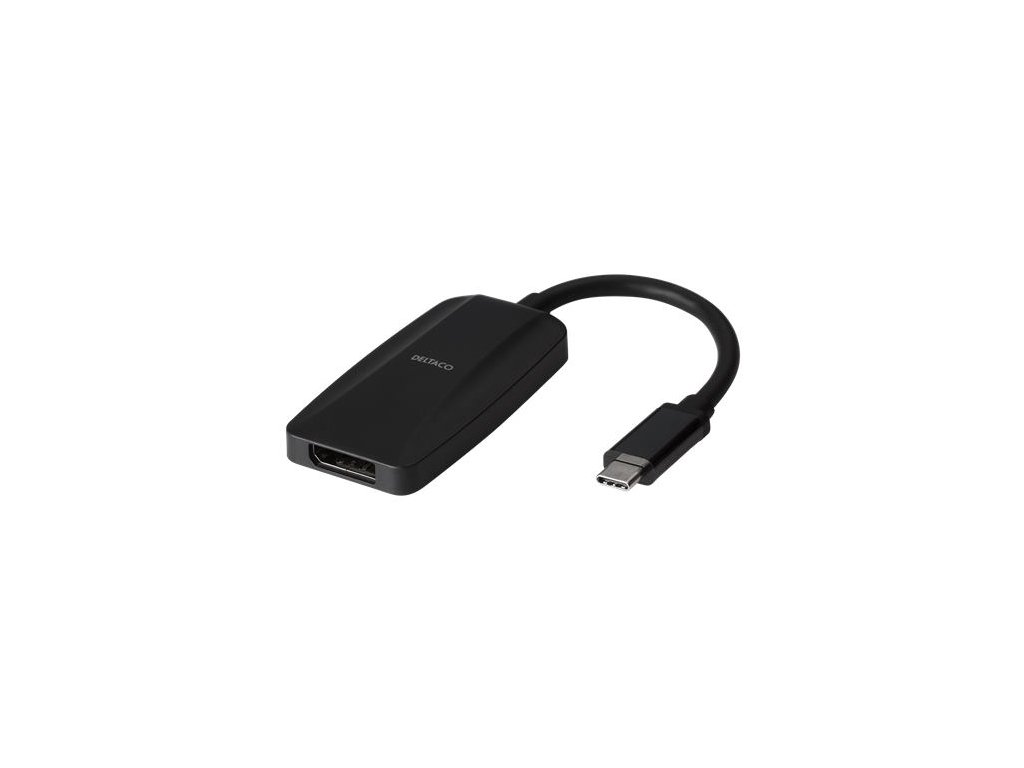 DELTACO Adaptér USB 3.1 Type C/DisplayPort, čierny