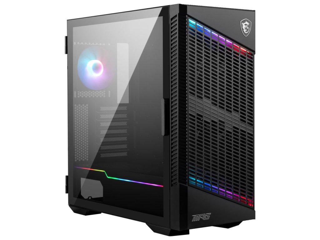 MSI skříň MPG VELOX 100P AIRFLOW/ bez zdroje/ levé temp. sklo/ 3x 120mm/ 1x 120mm ARGB/1x USB3.1 Type-C/2x USB3.0/ černá
