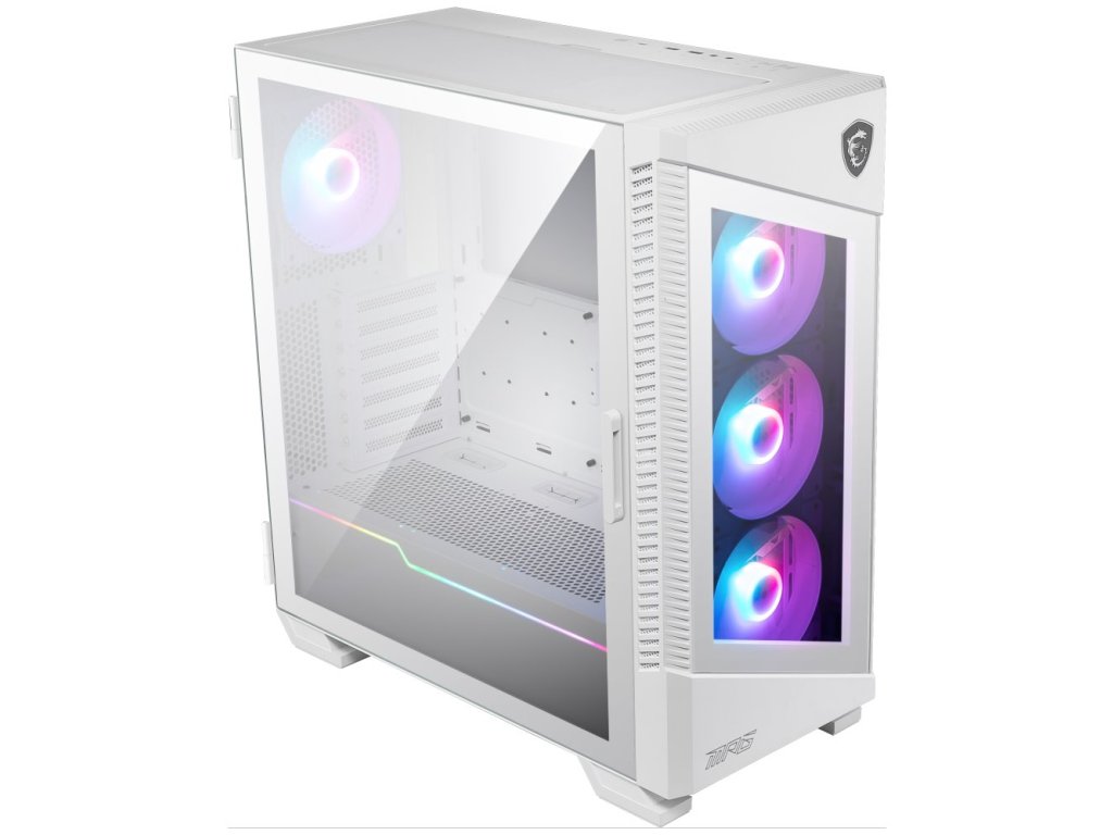 MSI skříň MPG VELOX 100R WHITE/ bez zdroje/ levé temperované sklo/ 4x ARGB 120 mm fan/ 1x USB3.1 Type-C/ 2x USB3.0/ bílá 306-7G18W21-809