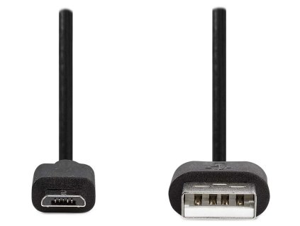 NEDIS kabel USB 2.0/ zástrčka USB-A - zástrčka USB-Micro B/ kulatý/ černý/ bulk/ 1m CCGL60500BK10