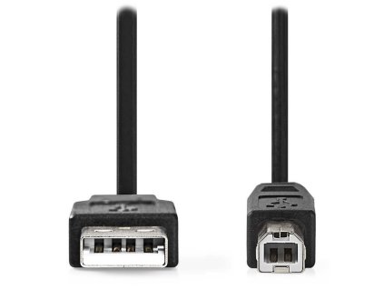 NEDIS kabel USB 2.0/ zástrčka USB-A - zástrčka USB-B/ k tiskárně apod./ černý/ bulk/ 2m CCGL60100BK20