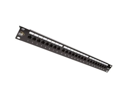 Solarix 19" Patch panel 24 x RJ45 CAT5E UTP 150 MHz černý 1U, SX24-5E-UTP-BK 24000240