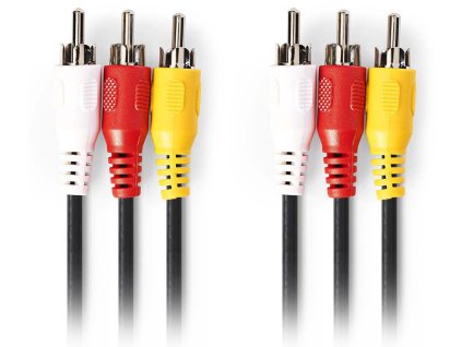 NEDIS komponentní video kabel/ 3x CINCH zástrčka - 3x CINCH zástrčka/ černý/ 2m CVGP24300BK20