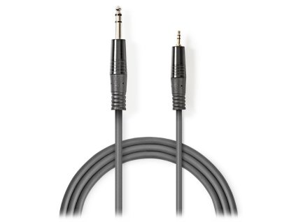 NEDIS stereo audio kabel/ 6,35 mm zástrčka - 3,5 mm zástrčka/ šedý/ 3m COTH23205GY30