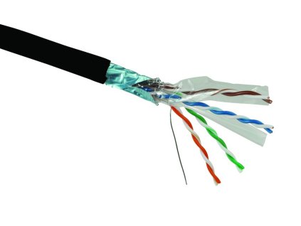 Solarix Kabel FTP PE drát c6 venkovní, 500m/špulka černý, SXKD-6-FTP-PE 27655194