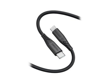 Swissten Datový kabel SOFT SILICONE USB-C / USB-C 1,5 M, PD 60 W, černý 71532010