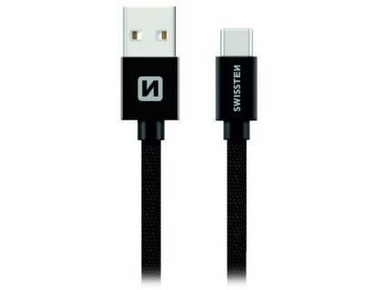 Swissten Datový Kabel Textile Usb / Usb-C 1,2 M Černý 71521201