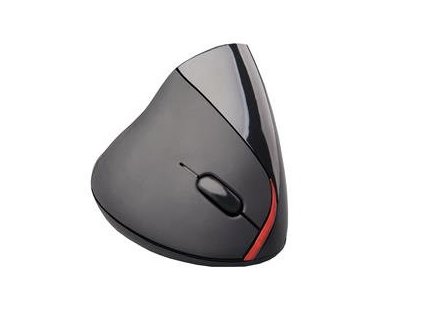 Myš C-TECH VEM-07, vertikální, bezdrôtová, 5 tlačidiel, čierna, USB nano receiver VEM-07