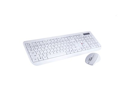 Klávesnica C-TECH WLKMC-01, bezdrôtový combo set s myšou, biely, USB, CZ/SK WLKMC-01W