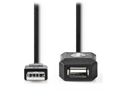 NEDIS prodlužovací aktivní kabel USB 2.0/ zástrčka USB-A - zásuvka USB-A/ černý/ bulk/ 10m CCGL60EXTBK100