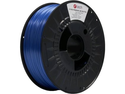 C-TECH Tisková struna (filament) PREMIUM LINE, Silk PLA, signální modrá, RAL5005, 1,75mm, 1kg 3DF-P-SPLA1.75-5005