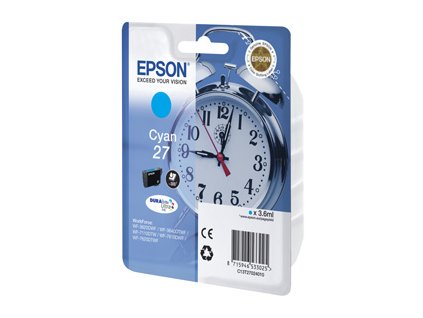 kazeta EPSON WF-3620,3640,7110,7610,7620 T2702 27 DURABrite Cyan (300 str.) C13T270240