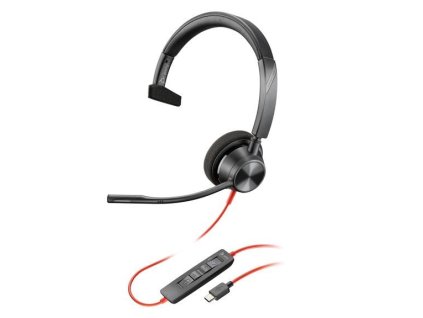 Poly Blackwire 3310 MS Teams náhlavní souprava, USB-C/A adaptér, mono 8X216AA