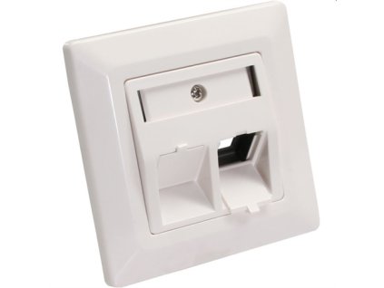 Zásuvka neosadená pod omietku pre 2x keystone, biela W.95902