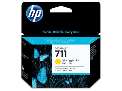 HP inkoustová kazeta 711 žlutá CZ136A originál 3-pack CZ136A