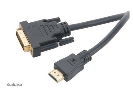AKASA - DVI-D na HDMI kábel - 2 m AK-CBHD06-20BK