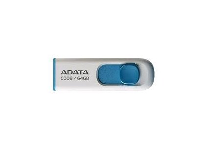 ADATA Flash Disk 64GB C008, USB 2.0 Klasická, biela AC008-64G-RWE