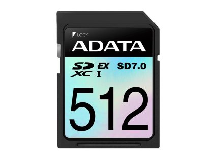 ADATA SDXC karta 512GB Express, PCIe Gen3, UHS-I, C10, V30, (R:800/W:700 MB/s) ASD512GEX3L1-C
