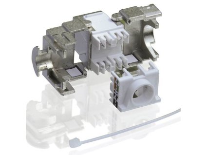Keystone Cat6a, STP, 180 stupnov, priame pripojenie, toolless, RJ-45, strieborný/beznástrojový 5018