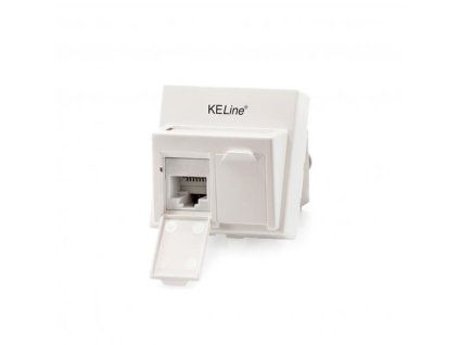 Keline zásuvka Modulo45, Category 5E, 2xRJ45/u, podlahová / do žľabu, osadená s KEJ-C5E-U-TL 601125+KEJ-C5E-U-TL(2)