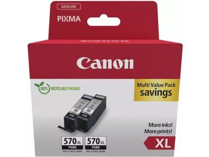 kazeta CANON PGI-570PGBK XL black TWIN MG 5750/5751/6850/6851/7750/7751 (2x 500 str.) 0318C010
