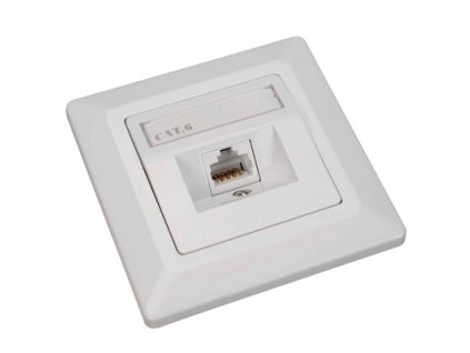 Solarix Eth.Zás. CAT6 STP 1 x RJ45 pod omítku bílá SX9-1-6-STP-WH 23100098