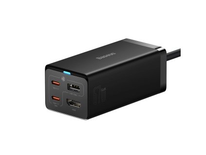 Baseus Nabíjačka do siete GaN5 Pro 2x USB-C/USB-A/HDMI 67W kábel 1.5m/USB-C kábel 1m čierna 6932172613006