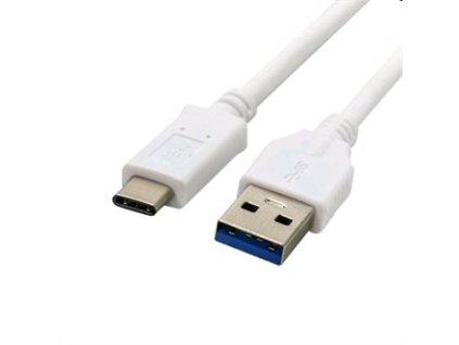 Kábel C-TECH USB 3.0 AM na Type-C kábel (AM/CM), 1m, biely CB-USB3C-10W