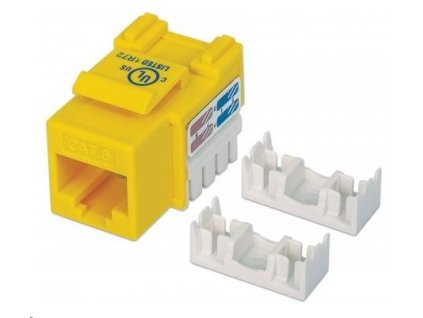 Intellinet Cat6 Keystone Jack, UTP, žltý, dierovaný 210584