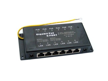 POE-PAN6-GB Gigabitový tienený 6-portový POE panel POE-PAN6-GB