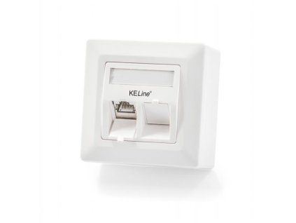 KELine zásuvkový modul Cat 6A pre Legrand® MosaicTM, osadený s 2xKEJ-C6A-S-10G 601122+KEJ-C6A-S-10G(2)