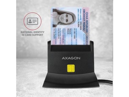 AXAGON CRE-SM2, USB-A StandReader 4-slot čítačka Smart card (eObčanka) + SD/microSD/SIM, kábel 1.3 m CRE-SM2