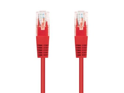 Kábel C-TECH patchcord Cat5e, UTP, červený, 5m CB-PP5-5R