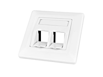 Dátová zásuvka pod omietku pre 2 moduly (45°),prázdna,RAL9010 HSED02UW2S
