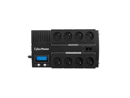 CyberPower BRICs LCD 700, 700VA/420W LCD, 8x FR zásuvka, RJ11/RJ45, USB BR700ELCD-FR