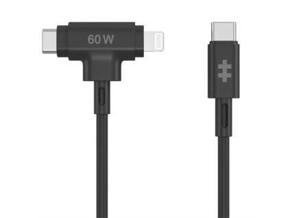 Hyper kábel HyperJuice USB-C/Lightning Hybrid Silicone Cable 1.5m - Black HJ4010BKGL