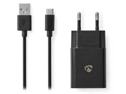 NEDIS síťová nabíječka/ USB-C/ 2.4 A/ 5.0 VDC/ černá/ kabel 1m WCHAC242ABK