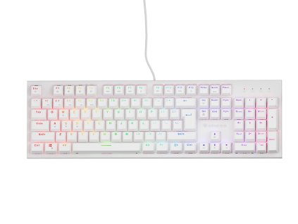Genesis herná mechanická klávesnica THOR 303/RGB/Outemu Peach Silent/Drôtová USB/US layout/Biela NKG-1879