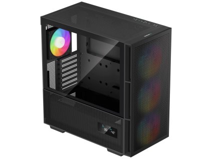 DEEPCOOL skříň CH560 Digital / MidT/ 3x140 a 120mm ARGB fan / USB 3.0 / USB-C/ tvrzené sklo / digitální displej / černá R-CH560-BKAPE4D-G-1
