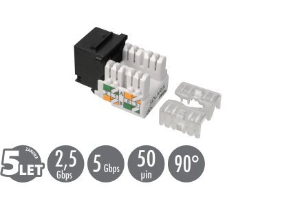 Zarezávací keystone Solarix CAT5E UTP svorkovnica 90 ° SXKJ-5E-UTP-BK-90 25286504