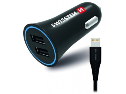 Swissten cl adaptér 2,4a power 2x usb + kabel lightning 20110910