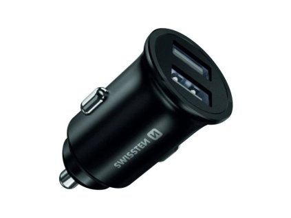 Swissten cl adaptér 2x usb 4,8a metal černý 20115000
