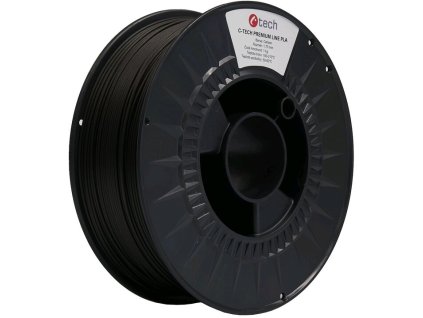 C-TECH Tisková struna (filament) PREMIUM LINE, PLA, carbon, 1,75mm, 1kg 3DF-P-PLA1.75-CRB