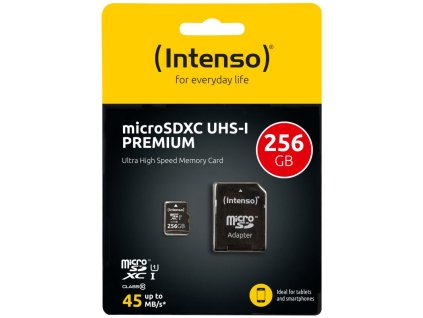 INTENSO Micro SDXC karta 256GB Class10, UHS-1 3423492