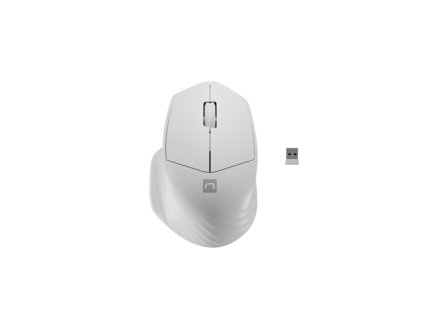 Natec optická myš SISKIN 2/Kancelárska/Optická/Pre pravákov/1 600 DPI/USB+BT/Biela NMY-1972